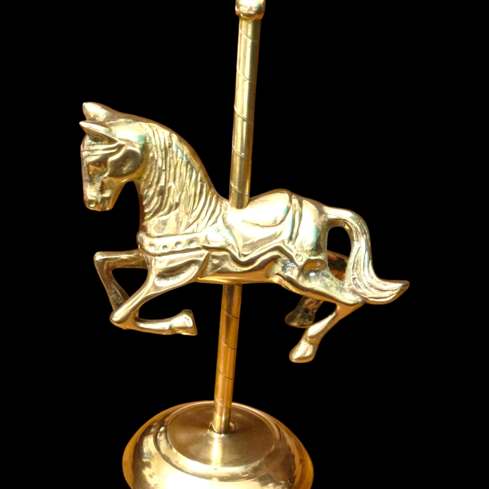 VTG Brass Carousel Horse Figurine